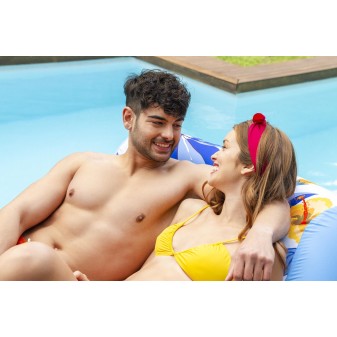 Fauteuil gonflable de piscine avec housse en tissu décor floral