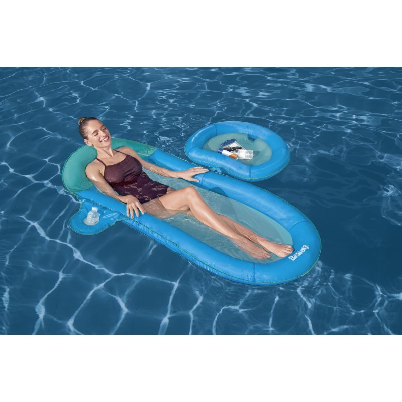 Matelas Flex'N'Fold™ 171 x 94 x 16 cm, 1 adulte + 1 animal, 130 + 10 kg, porte gobelet, coussin intégré, fond maille