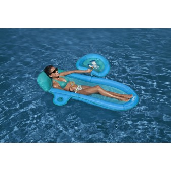 Matelas Flex'N'Fold™ 171 x 94 x 16 cm, 1 adulte + 1 animal, 130 + 10 kg, porte gobelet, coussin intégré, fond maille