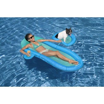 Matelas Flex'N'Fold™ 171 x 94 x 16 cm, 1 adulte + 1 animal, 130 + 10 kg, porte gobelet, coussin intégré, fond maille