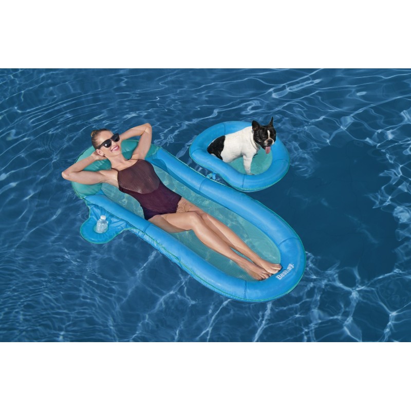 Matelas Flex'N'Fold™ 171 x 94 x 16 cm, 1 adulte + 1 animal, 130 + 10 kg, porte gobelet, coussin intégré, fond maille