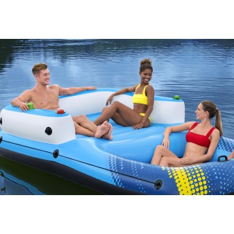 Ile géante Summer Oasis™ 3,05 x 1,86 x 58 cm, 4 adultes (360kg), Inflata-Shield™, 4 porte-gobelets, fond maille filet