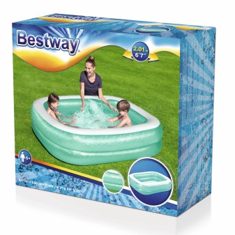 Piscine familiale gonflable translucide 2,00 m x 1,46 m x 48 cm