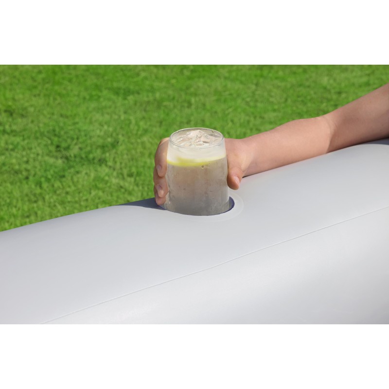 Piscine familiale gonflable décor pierre TruPrint™ 2,13 m x 2,06 m x 53 cm avec sièges