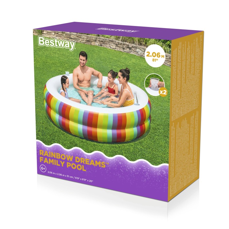 Piscine gonflable ronde Rainbow Dreams 206 x 206 x 51 cm Piscine gonflable ronde Rainbow Dreams 206 x 206 x 51 cm
