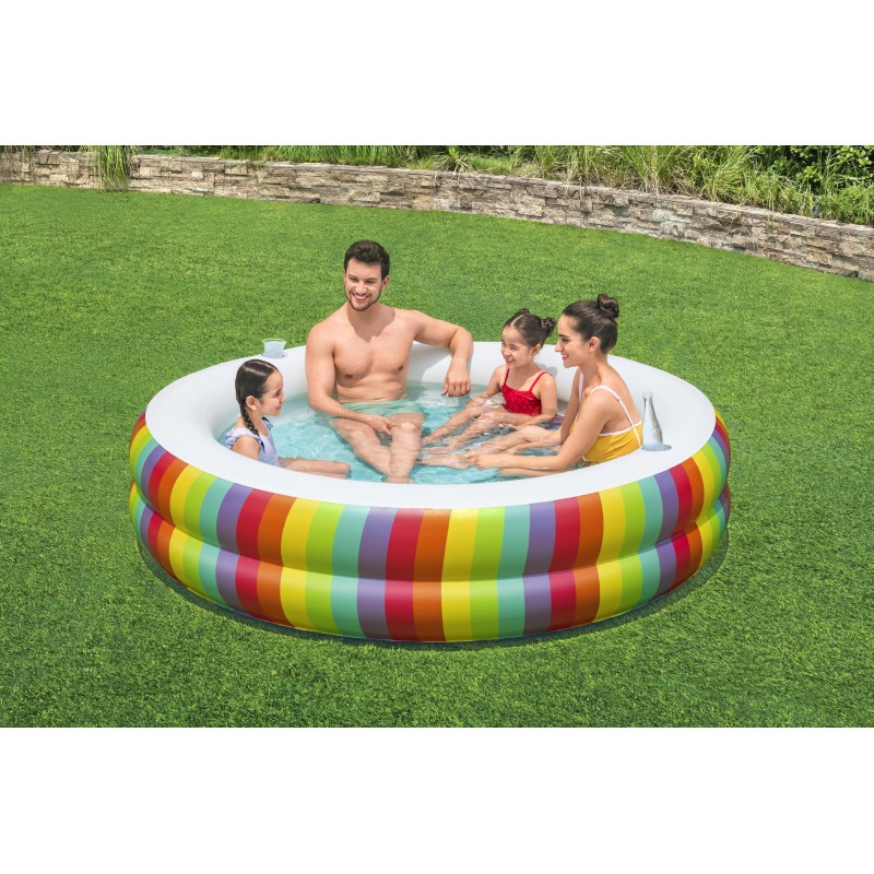 Piscine gonflable ronde Rainbow Dreams 206 x 206 x 51 cm Piscine gonflable ronde Rainbow Dreams 206 x 206 x 51 cm