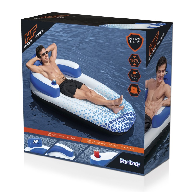 Matelas gonflable piscine 1 place Indigo Wave 191 x 107 cm Matelas gonflable piscine 1 place Indigo Wave 191 x 107 cm