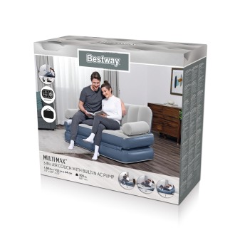 Canapé gonflable convertible 188x152x64 cm pompe électrique intégrée