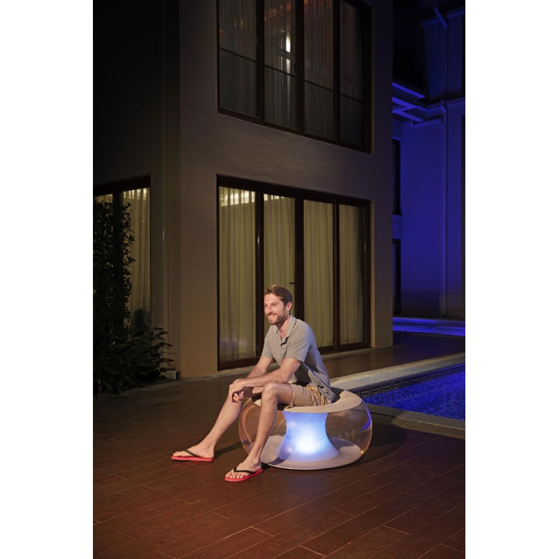 Pouf gonflable rond avec LED multicolore 82 x 82 x 41 cm Pouf gonflable rond avec LED multicolore 82 x 82 x 41 cm