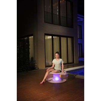 Pouf gonflable rond avec LED multicolore 82 x 82 x 41 cm Pouf gonflable rond avec LED multicolore 82 x 82 x 41 cm