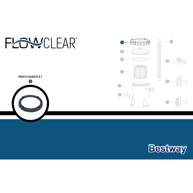 Bague de serrage pour pompe de filtration Flowclear Bestway (1 249 l/h) Bague de serrage pour pompe de filtration Flowclear Bestway (1 249 l/h)
