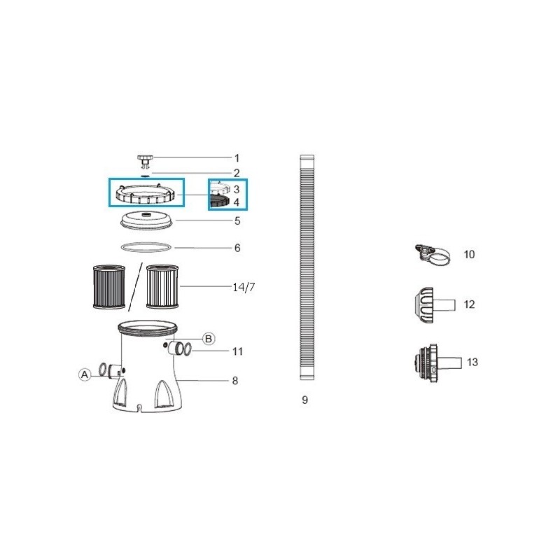 Bague de serrage pour pompes à filtre Flowclear Bestway (2 006 / 3 028 / 3 785 / 5 678 l/h)