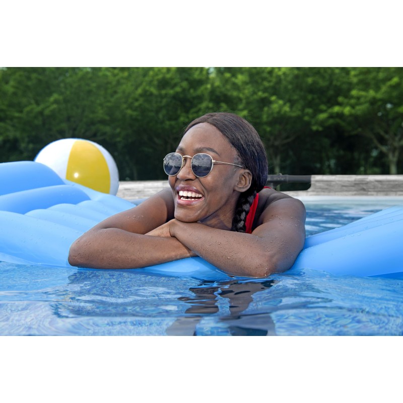 Piscine hors sol ronde Steel Pro Max 427 x 122 cm décor pierres Piscine hors sol ronde Steel Pro Max 427 x 122 cm décor pierres