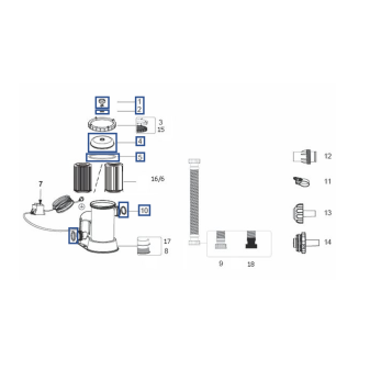 Kit couvercle et joints pour pompes à filtre Flowclear Bestway 5678 m3/h