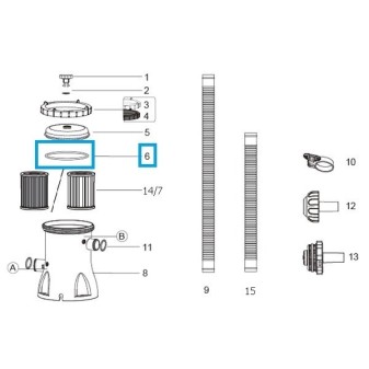 Kit couvercle et joints pour pompes à filtre Flowclear Bestway 5678 m3/h