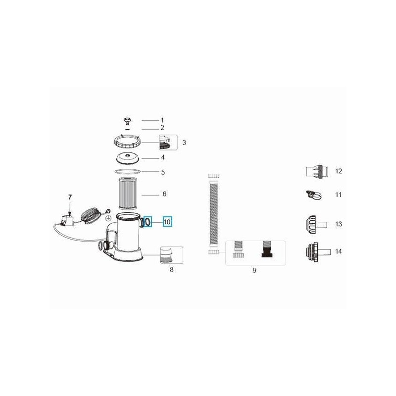 Kit couvercle et joints pour pompes à filtre Flowclear Bestway 5678 m3/h