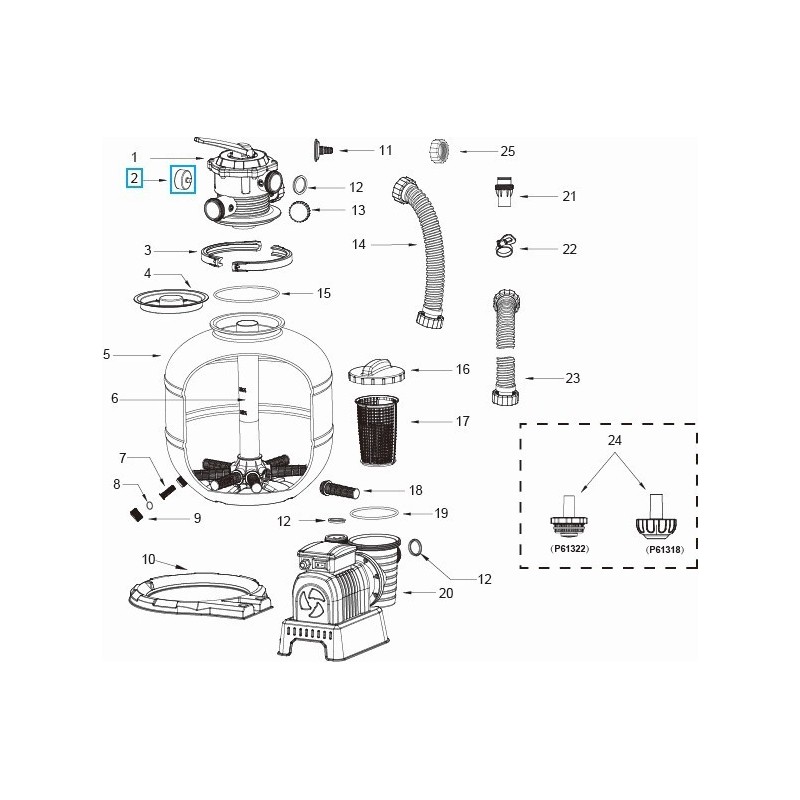 Manomètre de rechange Bestway pour tous les systèmes de filtre à sable Flowclear