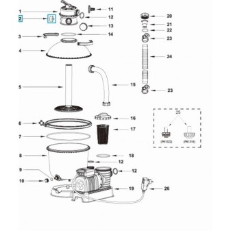 Manomètre de rechange Bestway pour tous les systèmes de filtre à sable Flowclear