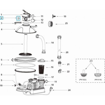 Manomètre de rechange Bestway pour tous les systèmes de filtre à sable Flowclear