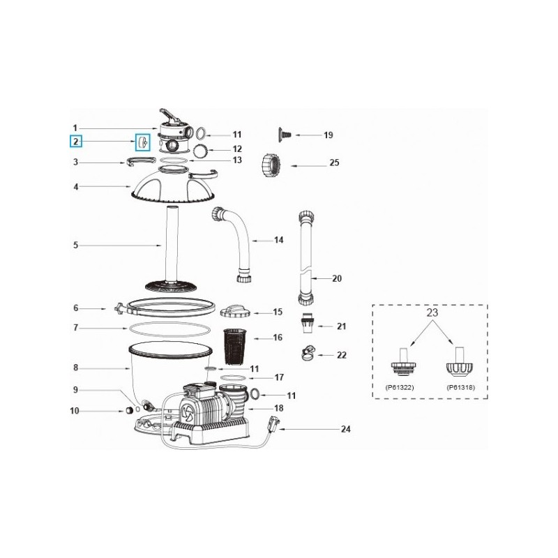 Manomètre de rechange Bestway pour tous les systèmes de filtre à sable Flowclear