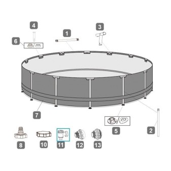 Vanne de commande pour piscines Bestway avec raccord 38 mm
