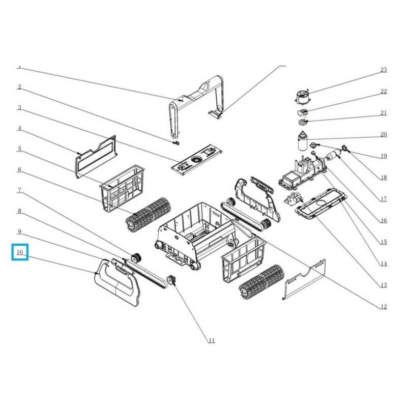 Flasque latérale inférieure pour robot 18265  - NEW S.2052.04.002