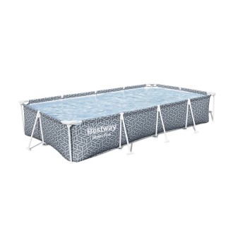 Piscine hors sol rectangle Steel Pro™ 366 x 201 x 66 cm décor graphique avec filtre à cartouche
