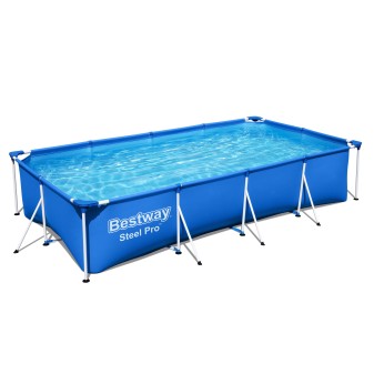 Piscine hors sol rectangle Steel Pro 400 x 211 x 81 cm bleu clair