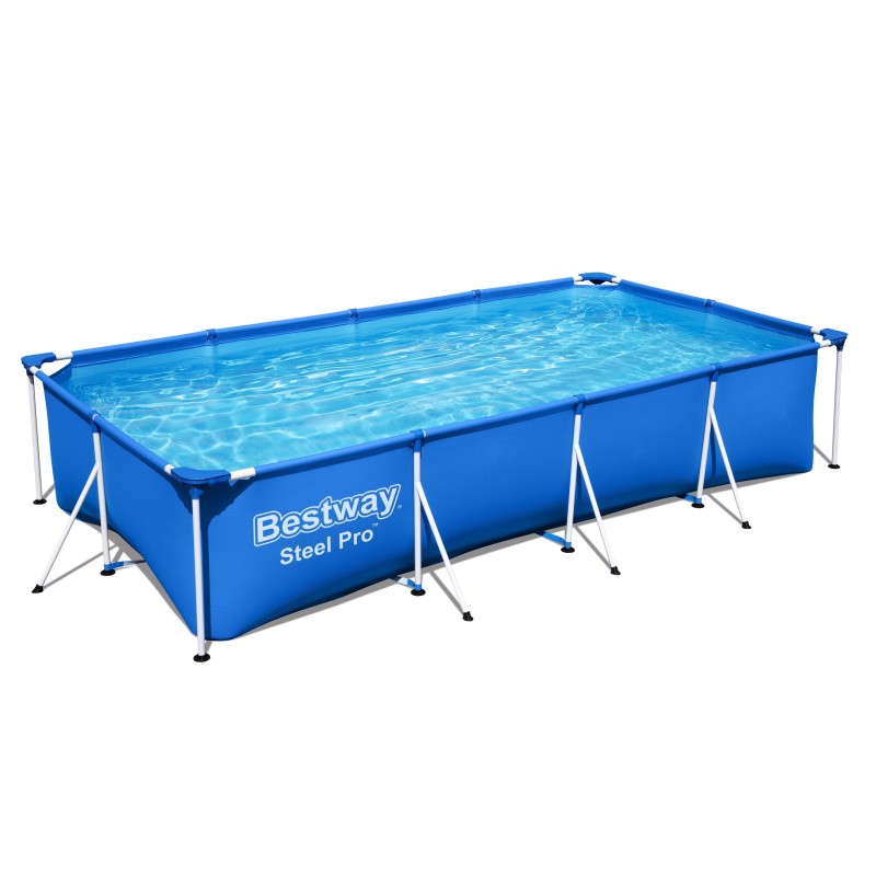 Piscine hors sol rectangle Steel Pro 400 x 211 x 81 cm bleu clair