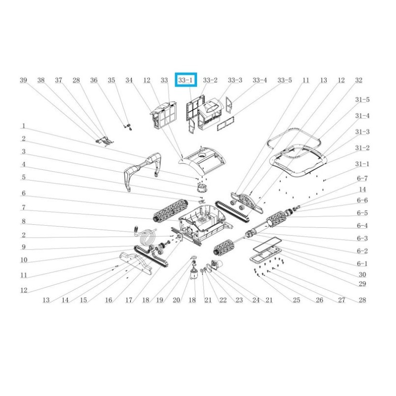 Grille filtre 2 pour robot RAPTOR 58481 - Version 2021