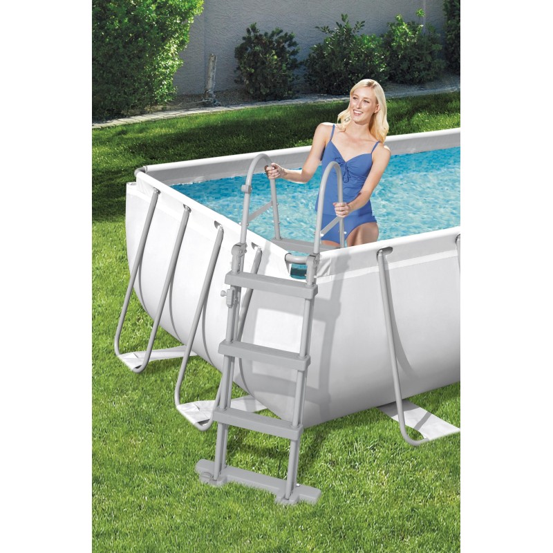 Piscine hors sol rectangle Power Steel gris clair 404x  201 x 100cm
