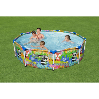 Piscine hors sol - Ronde - Steel Pro - Motif panda - 274 x 66 cm