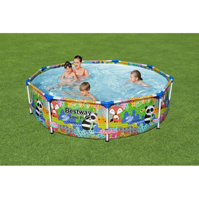 Piscine hors sol - Ronde - Steel Pro - Motif panda - 274 x 66 cm