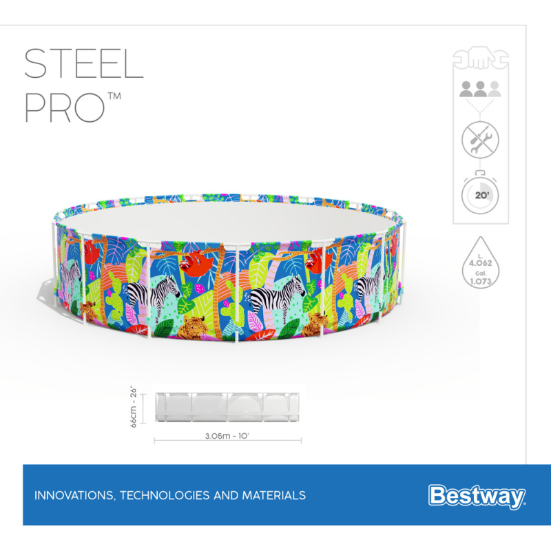 Piscine hors sol ronde 305x66 cm Steel Pro