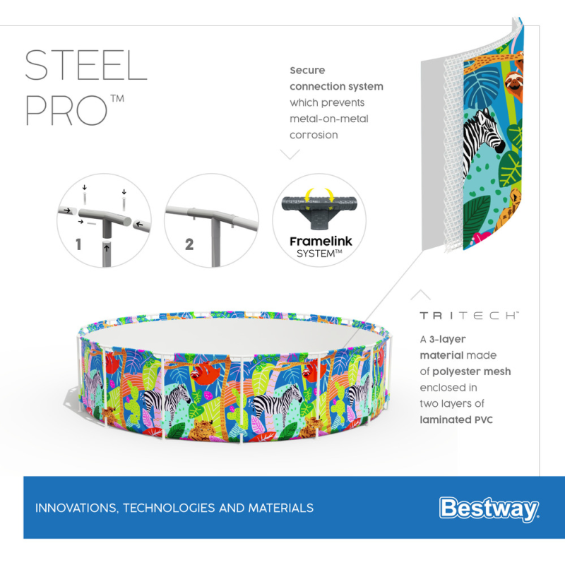 Piscine hors sol ronde 305x66 cm Steel Pro