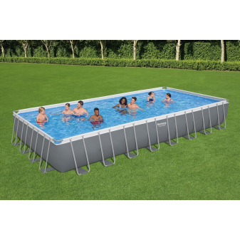 Piscine hors sol - Rectangulaire - Power Steel - 956 x 488 x 132 cm - Filtre à sable inclus