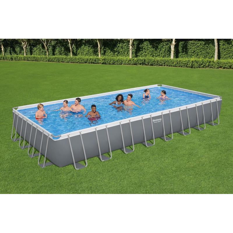 Piscine hors sol - Rectangulaire - Power Steel - 956 x 488 x 132 cm - Filtre à sable inclus