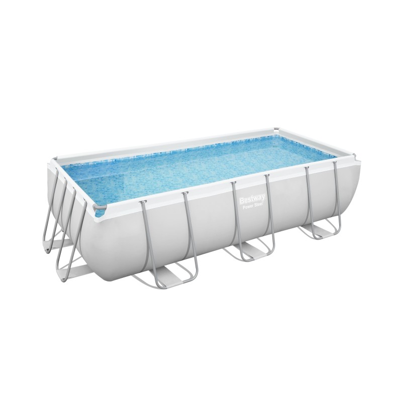 Piscine hors sol rectangle Power Steel gris clair 404x  201 x 100cm