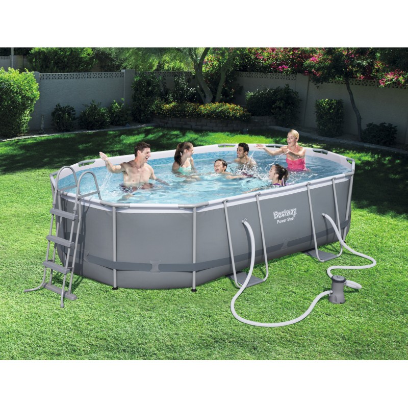 Piscine hors sol ovale Power Steel 488 x 305 x 107 cm avec accessoires