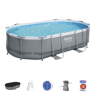 Piscine hors sol ovale Power Steel 488 x 305 x 107 cm avec accessoires