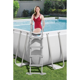 Piscine hors sol rectangle Power Steel 549 x 274 x 122 cm gris clair