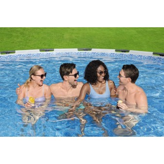 Piscine hors sol ronde Steel Pro Max™ 396 x 122 cm avec filtre à cartouche, échelle et bâche