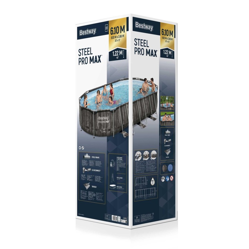 Piscine hors sol ovale  610 x 366 x 122 cm Power Steel