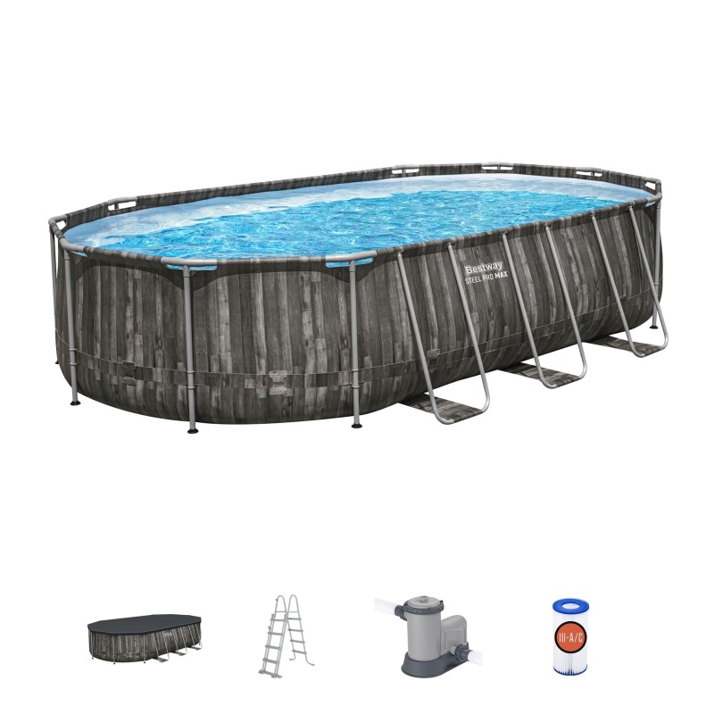 Piscine hors sol ovale  610 x 366 x 122 cm Power Steel