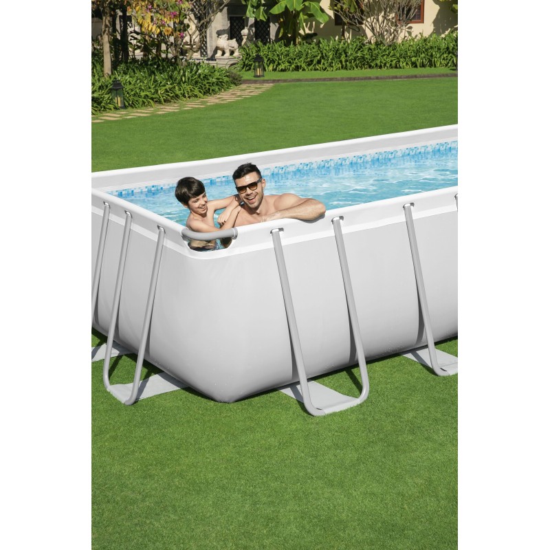 Piscine hors sol rectangle Power Steel 549 x 274 x 122 cm gris clair