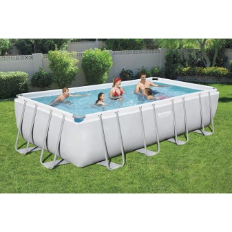 Piscine hors sol rectangle Power Steel 549 x 274 x 122 cm gris clair