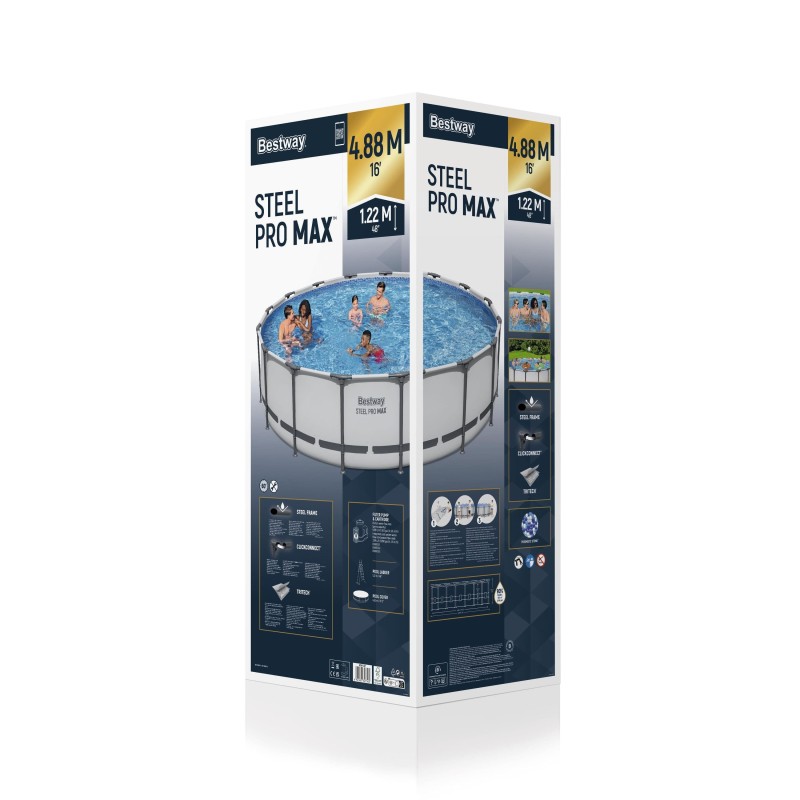 Piscine hors sol ronde 488 x 122 cm Steel Pro Max