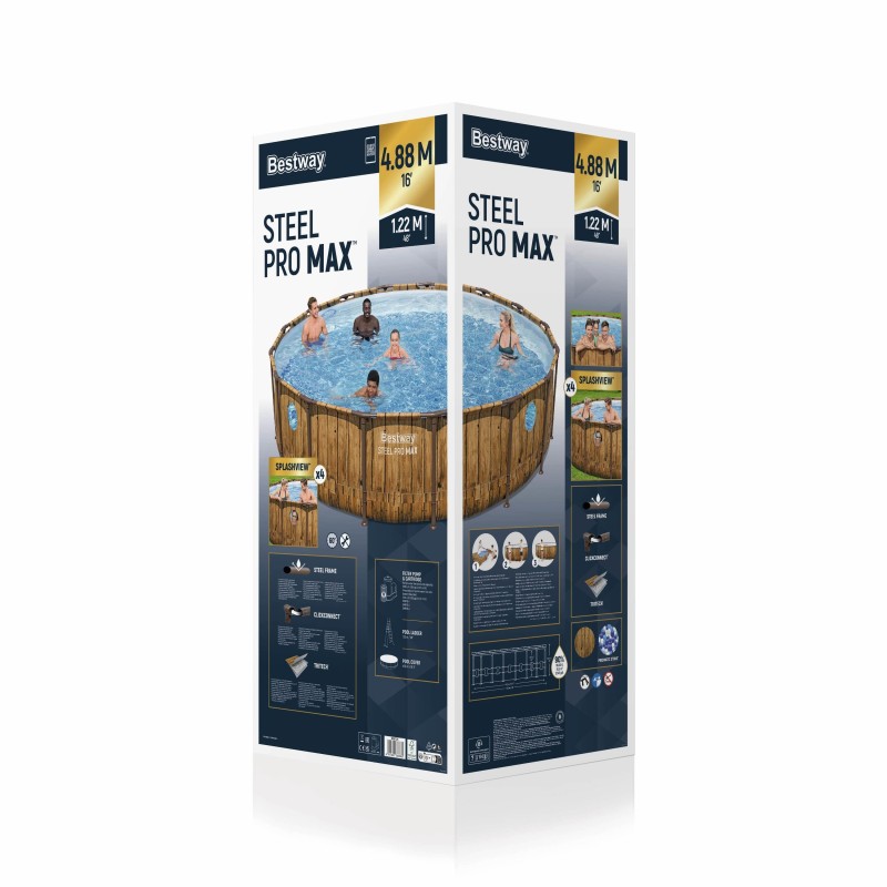 Piscine hors sol ronde  488x122 cm Power Steel Swim Vista