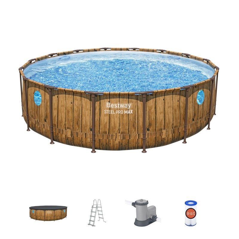 Piscine hors sol ronde  488x122 cm Power Steel Swim Vista
