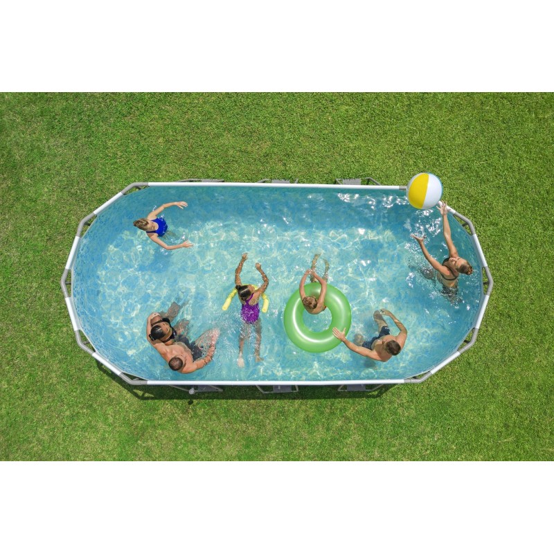Piscine hors sol ovale 549x274x122 cm Power Steel rotin